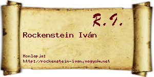 Rockenstein Iván névjegykártya
